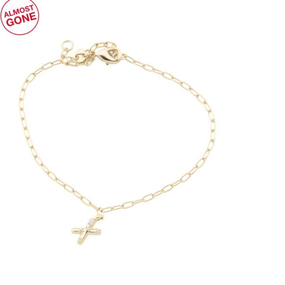 KENDRA SCOTT Gold Gold Crystal Letter X Bracelet - Picture 1 of 2